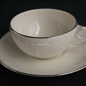 Vintage Triomphe Tan Tea Cup and Saucer Set (V5406)