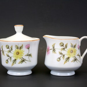 Vintage Castlecourt &#39;Chrysanthemum&#39; Cream & Sugar Set (E898)