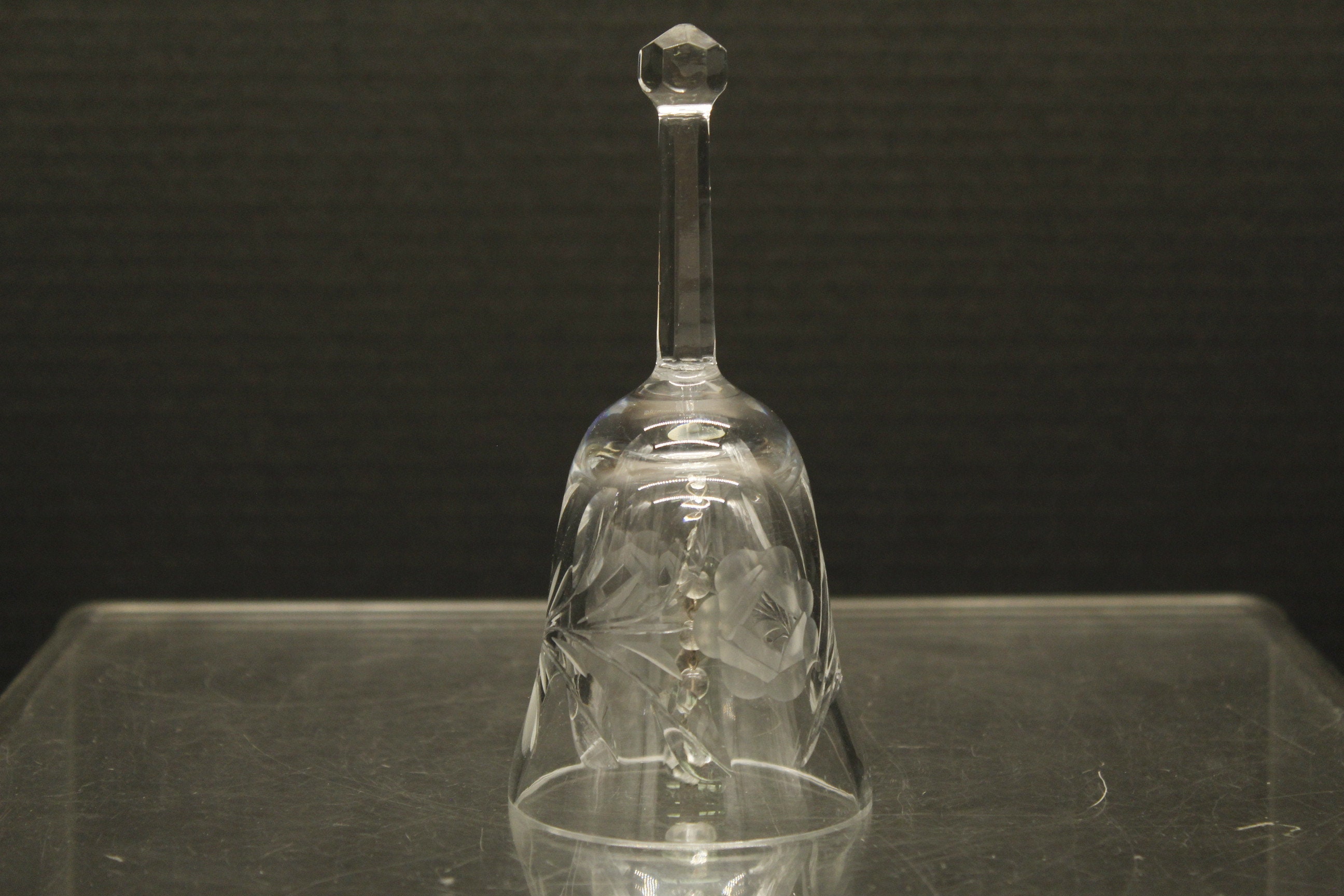 Vintage Germany Clear Glass Floral Etched Bell (V10255) - Etsy