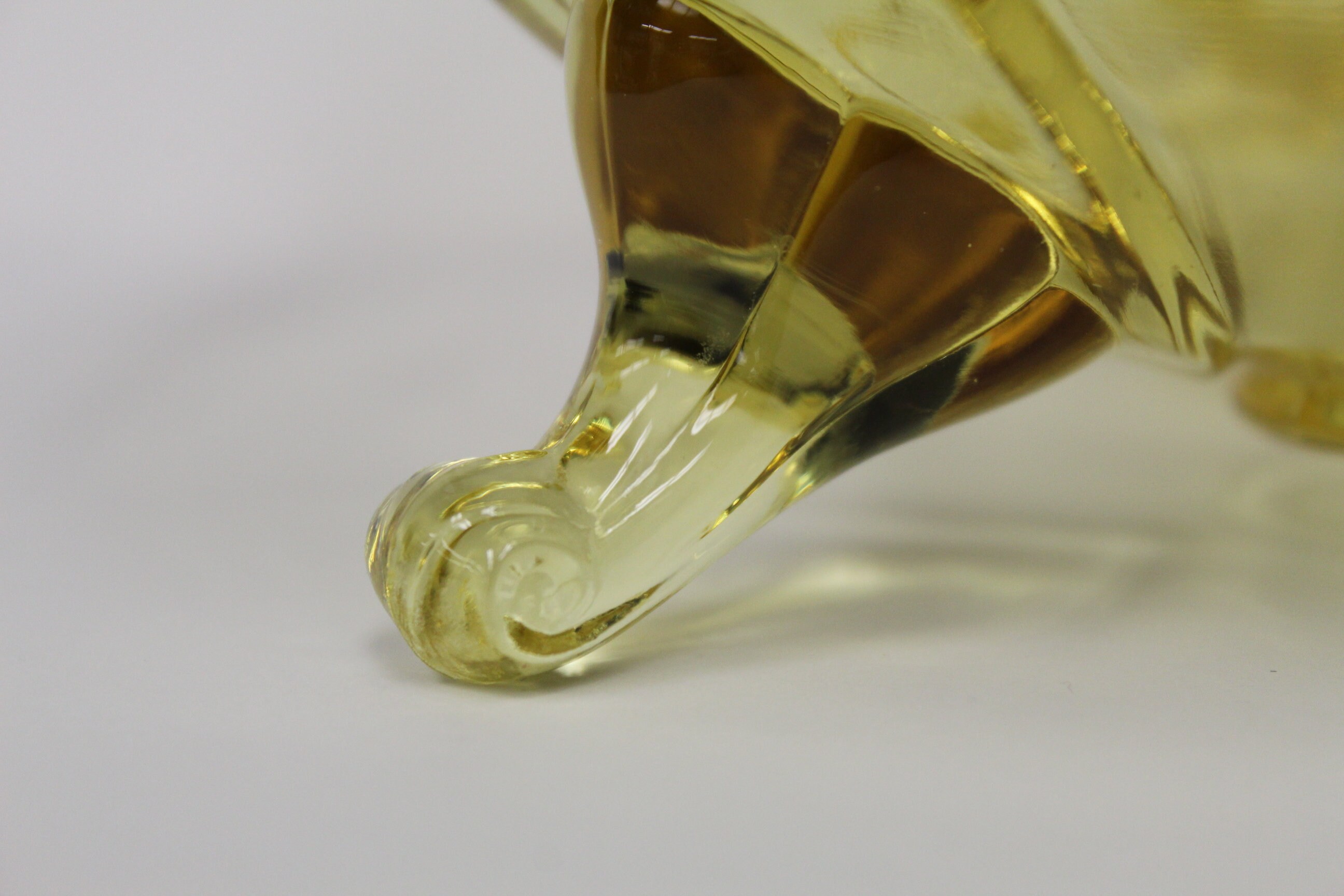 Vintage Lancaster Landrum Topaz Yellow Depression Glass Footed