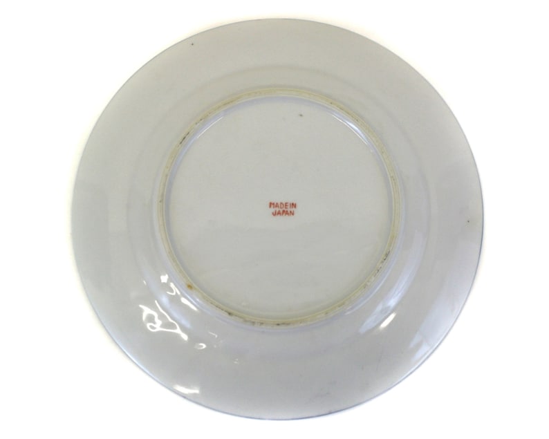 E3453 Vintage Set of Seven Small Blue Lustre Plates