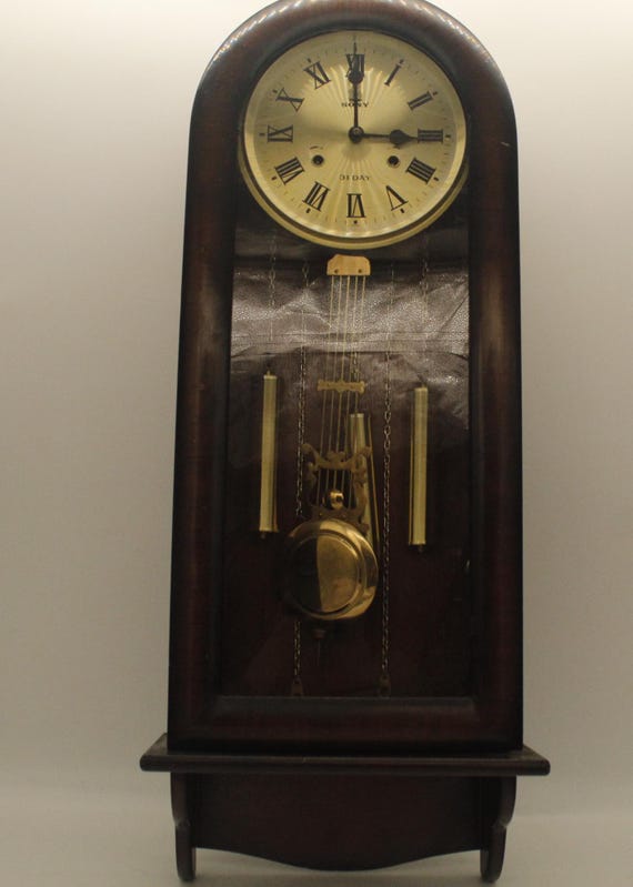 Vintage Sony 31 Day Wood Wall Clock With Roman Numerals (S1592) - Etsy