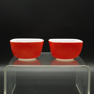 Vintage Red Pyrex 7 oz Set of Two (V7781)