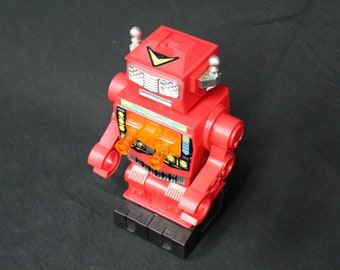 未使用 レトロ ビンテージ エイリアン ヘッド バンク 貯金箱 レッドワークス New Gear Robot Battery-Operated, produced by Metal House Japan