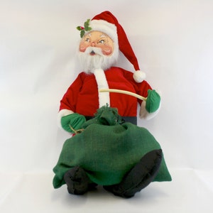Vintage 1983 Large Annalee Santa Claus Doll with Sack and Pipe (E6531)