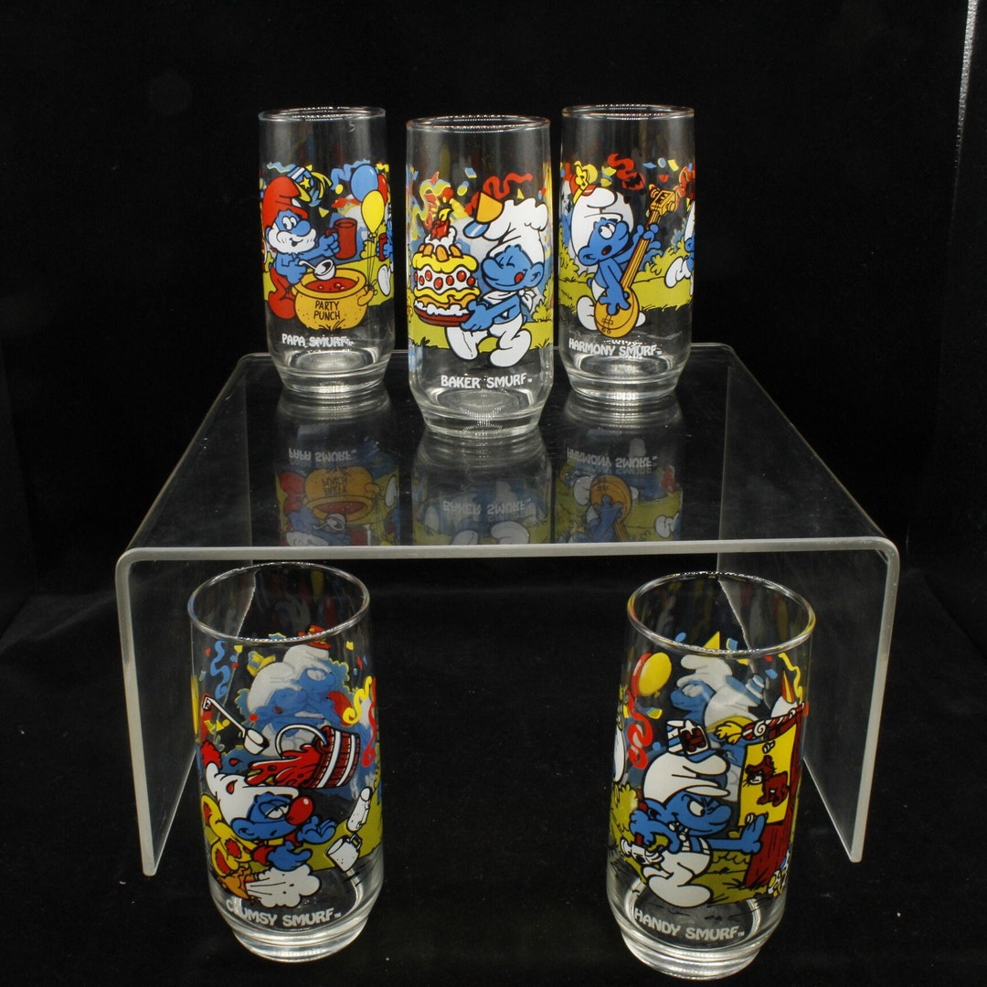 Vintage Smurf Glasses 1983 Set of Five V7503 Etsy