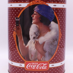 Vintage Coca Cola Vintage Woman 1988 Victorian Trash Can (S1858
