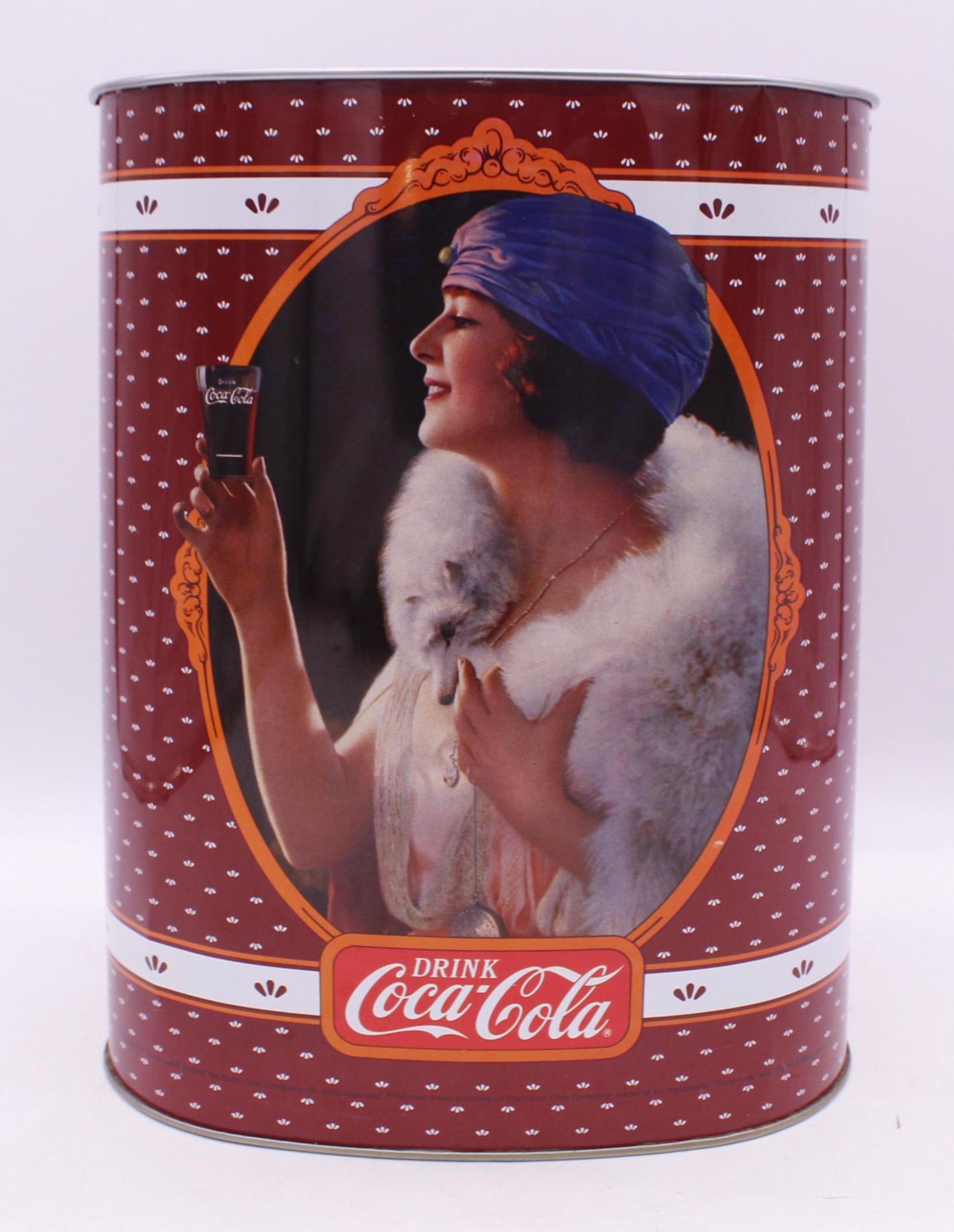Vintage Coca Cola Vintage Woman 1988 Victorian Trash Can (S1858