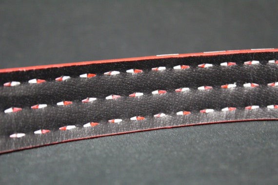 Vintage Red & White Checkered Belt w/ Metal Playi… - image 7