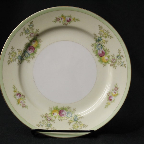 Vintage 1940's Hand Painted Meito China 'Madrid' Salad Buffet Plate (V6686)