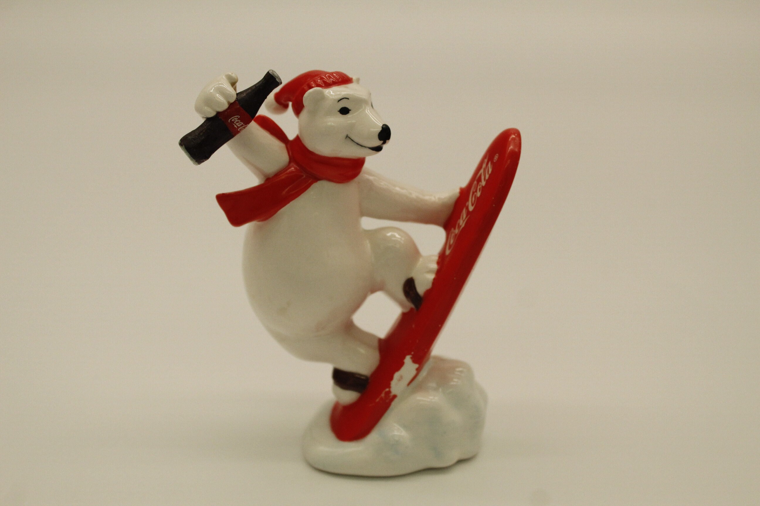 Vintage Coca-cola Enesco Set of Two Snowboarder Polar Bears (V8762
