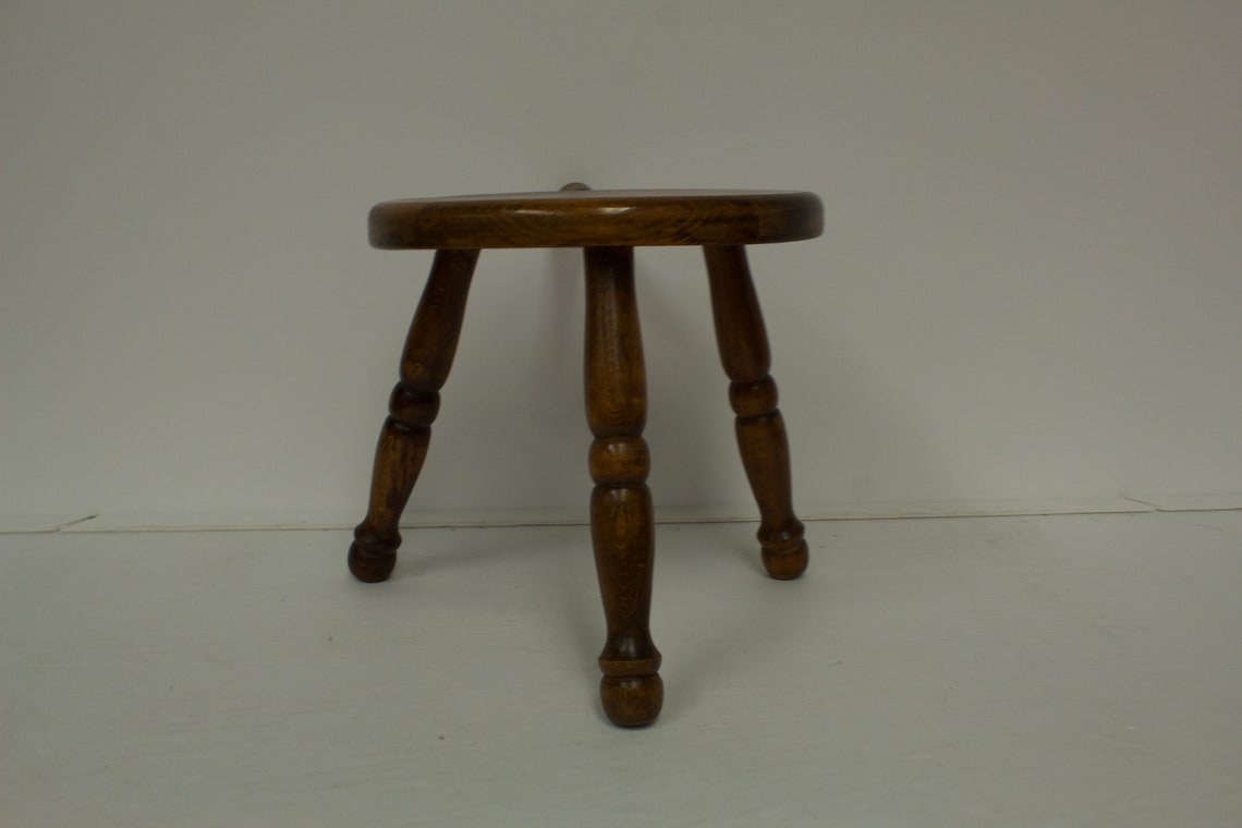 Vintage Three Legged 1950s Wood Milking Stool (V7710) - Etsy