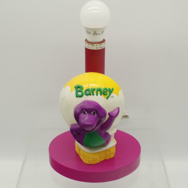 Vintage Barney Happiness Express Lamp in Hot Air Balloon w/o Shade (V8911)