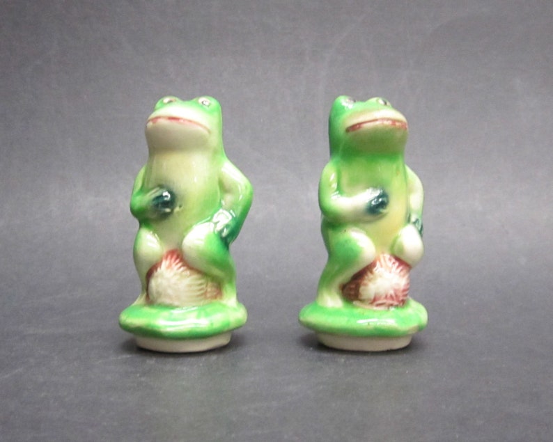 Vintage Ceramic Frog Salt & Pepper Shakers E11970 Etsy