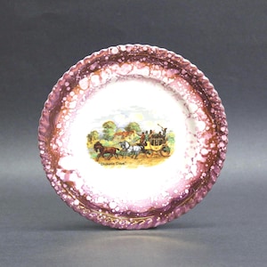 Vintage Dickens Days 1940’s Souvenir Plate Purple Bubble Glazed Border (E12732)