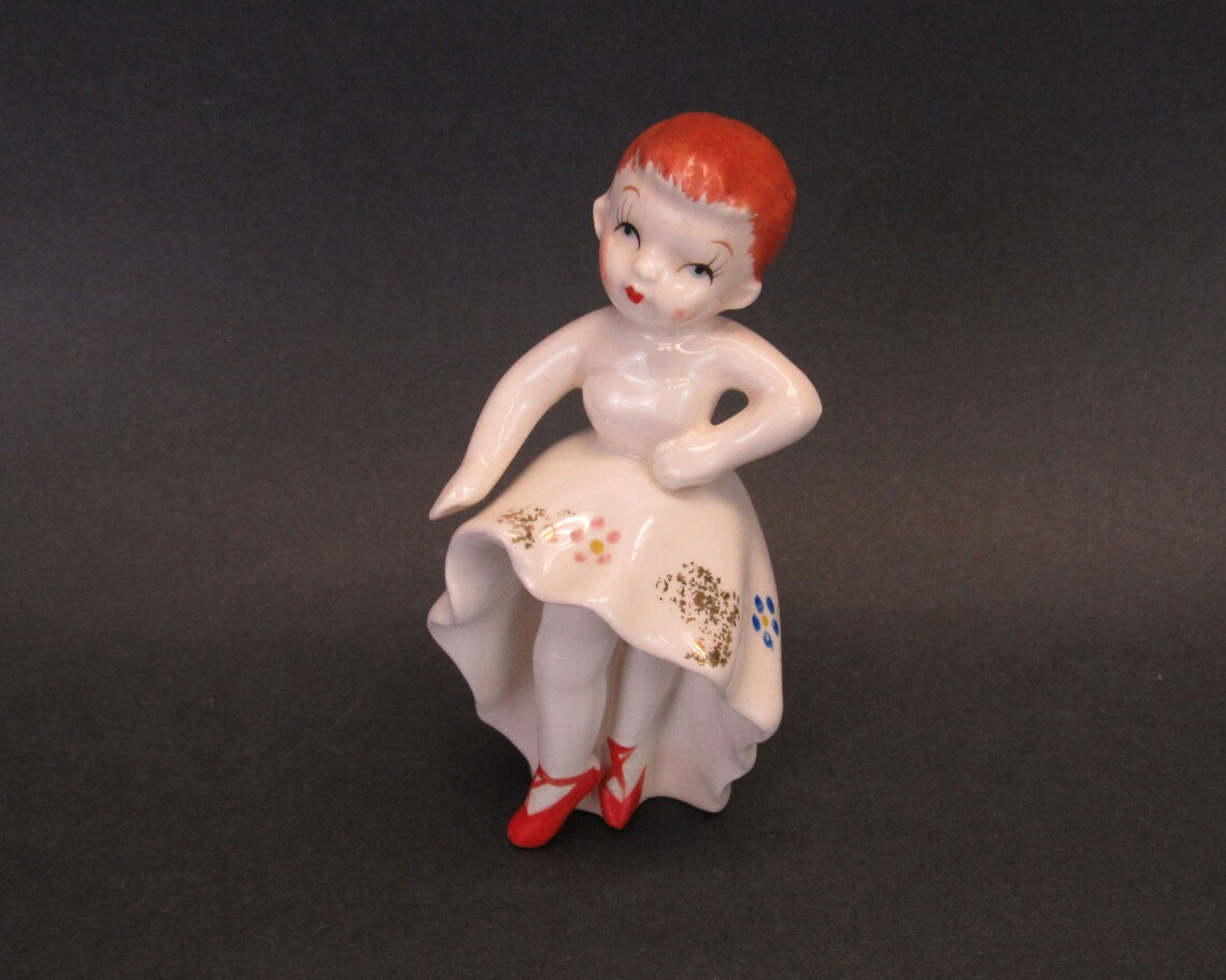 Vintage Dancing Girl Figurine in Red Shoes E11530 Etsy