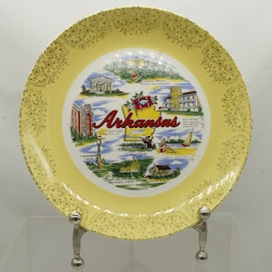 Vintage Arkansas State Plate w/ Yellow Border (V7557)