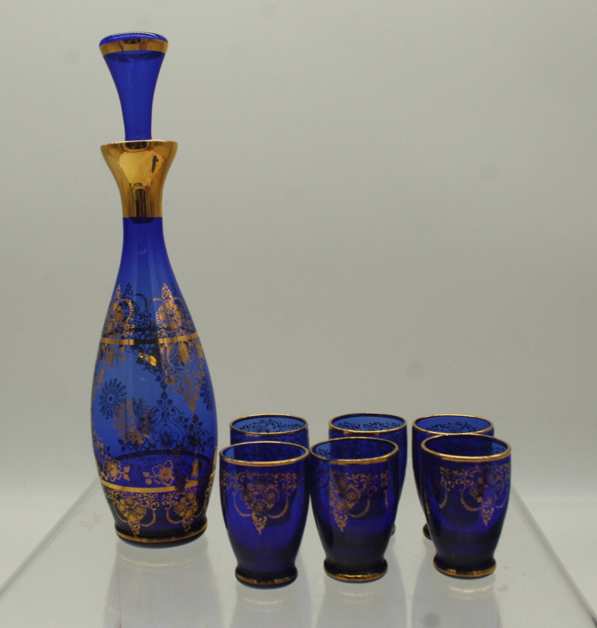 MURANO ムラノ 金彩 ブルー ゴブレット グラス MURANO ムラノ 金彩 ブルー ゴブレット グラス MURANO ムラノ