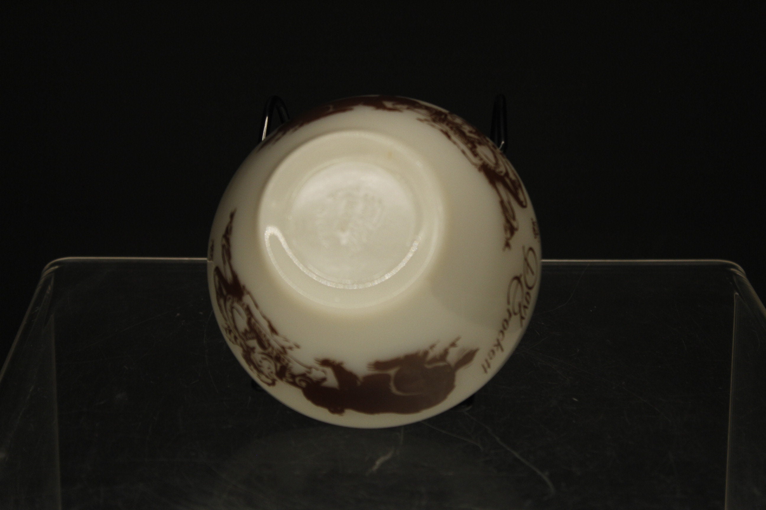 Vintage Fire King Davy Crockett Bowls Brown on Milk Glass