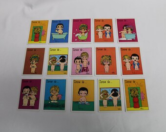 Vintage Love is...Casali Set of Five Sticker Cards (S4501)
