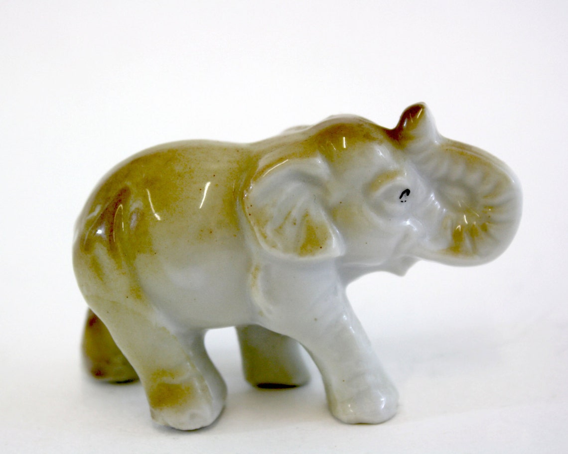 Vintage Brown Elephant Porcelain Figurine E5941 - Etsy
