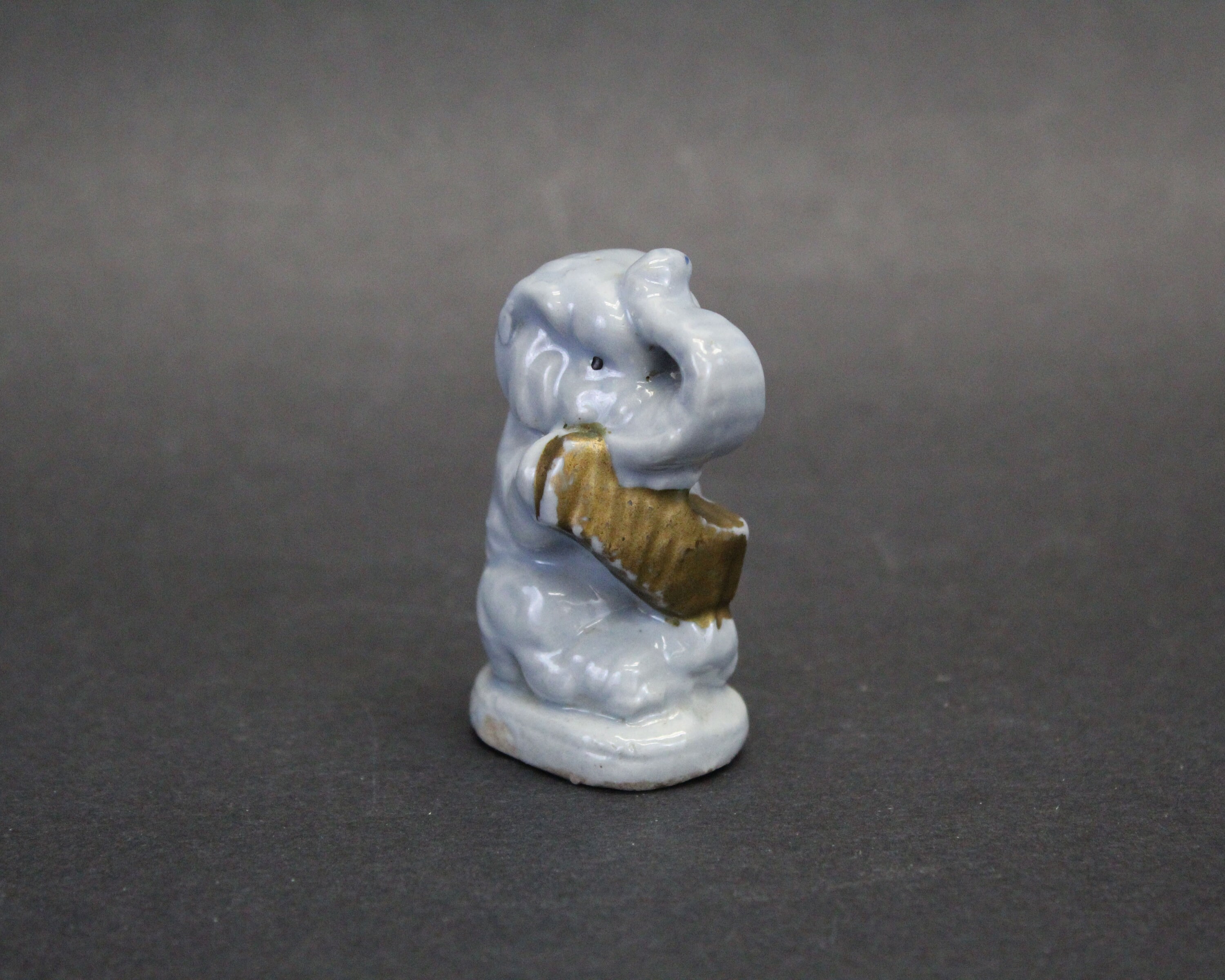  ブルーエレファント 象 フィギュリン 置物 2体セット Vintage Musician Blue Elephants Set of Two 1950's Japan Figurines