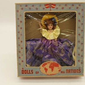 Vintage Dolls of All Nations Purple German Doll (V9338)