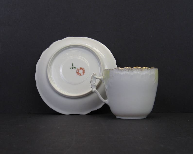 Vintage German Bone China Cup & Saucer With Orange Floral Etsy