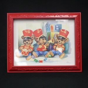 Vintage Soldier Bears C Hansen in Red Plastic Frame (V5059)