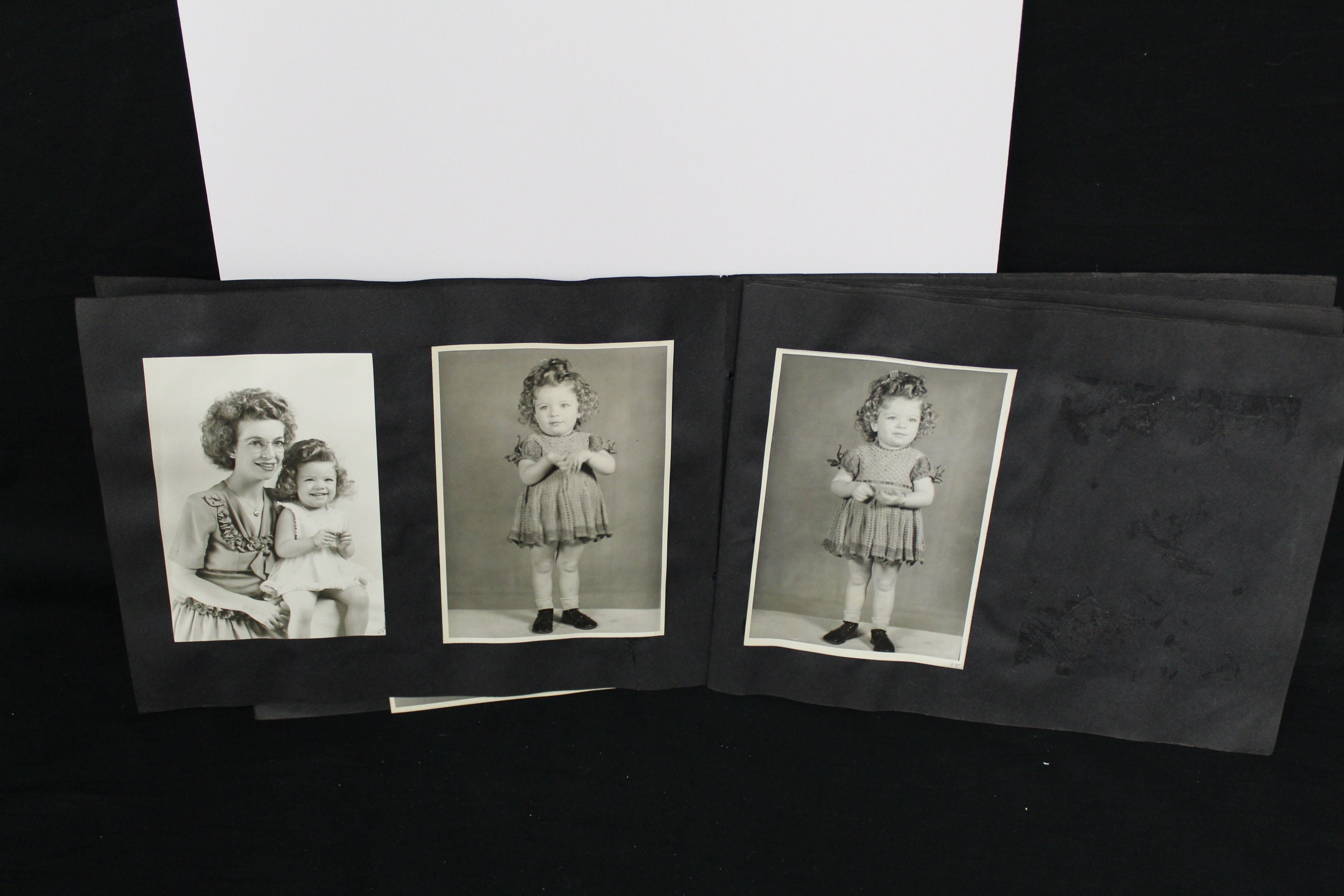 Antique Black Paper Pages Photo Albums With Photos Set of 2 Etsy
