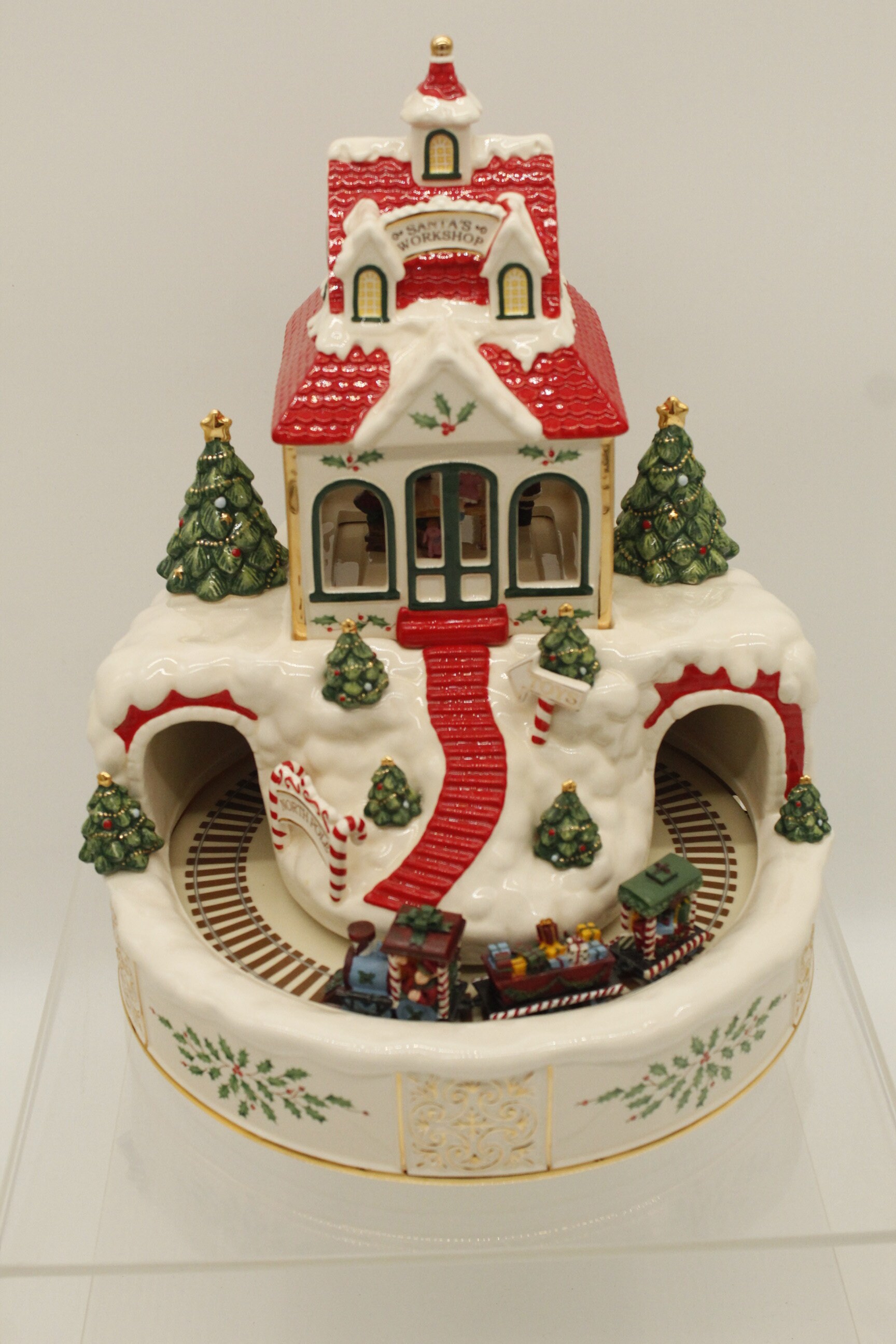 Vintage Lenox Santa's Workshop Toyland Centerpiece in Box