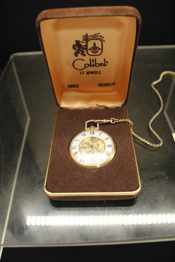 Vintage Colibri Swiss Pocket Watch Roman numerals 