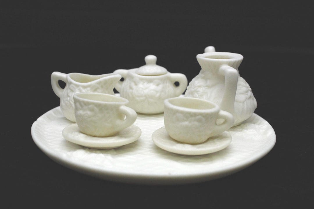 Vintage Bisque Ivory Miniature Children's Tea Set (S3098) - Etsy