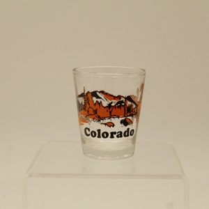 Vintage Colorado Orange Black Souvenir Shot Glass (V9381)