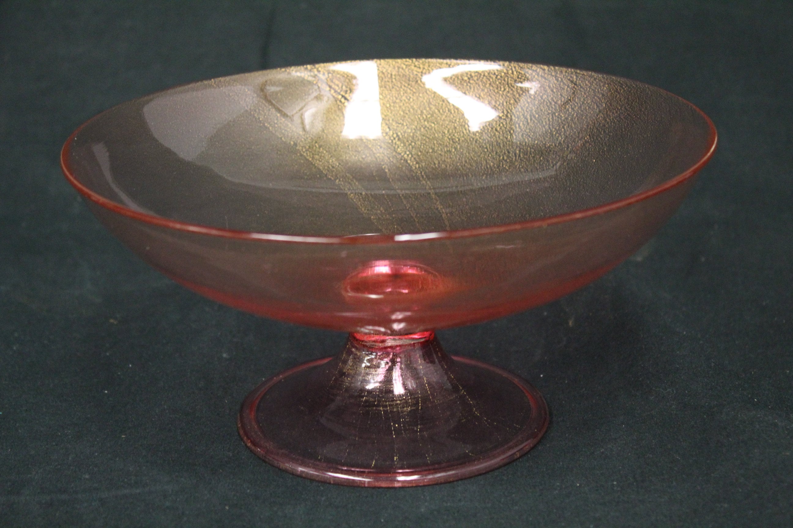 Vintage Pink Glass Pedestal Bowl V3002 Etsy UK