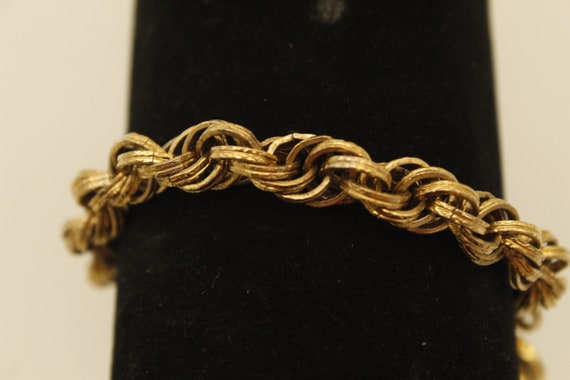 Vintage Monet Double Strand Gold Tone Bracelet (V… - image 1