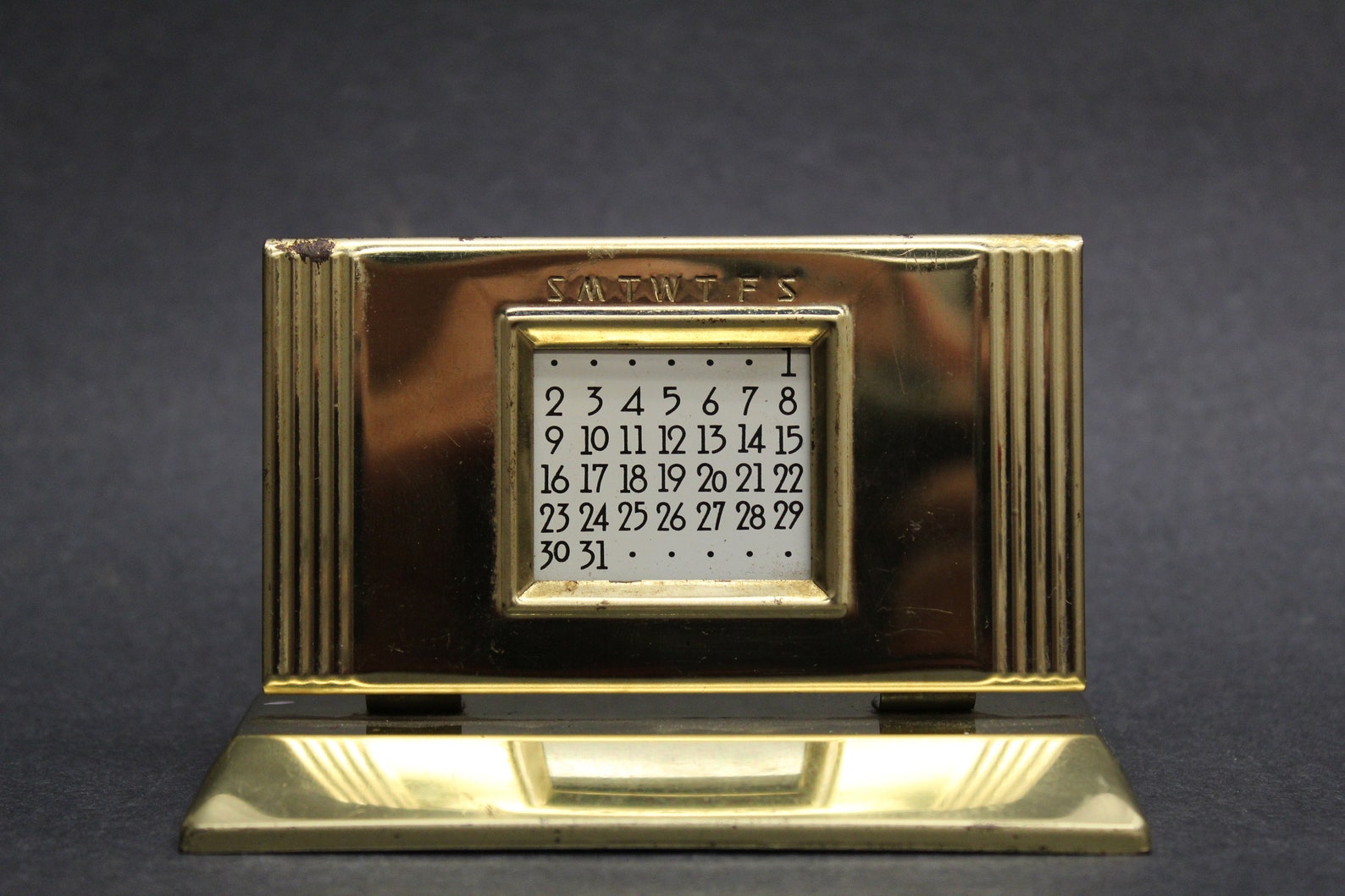 Vintage Goldtone Metal Desktop Perpetual Calendar V57 Etsy