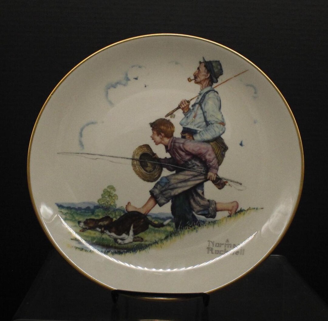 Vintage 1974 Norman Rockwell Gorhamn Goin Fishin' Plate (S1547) - Etsy