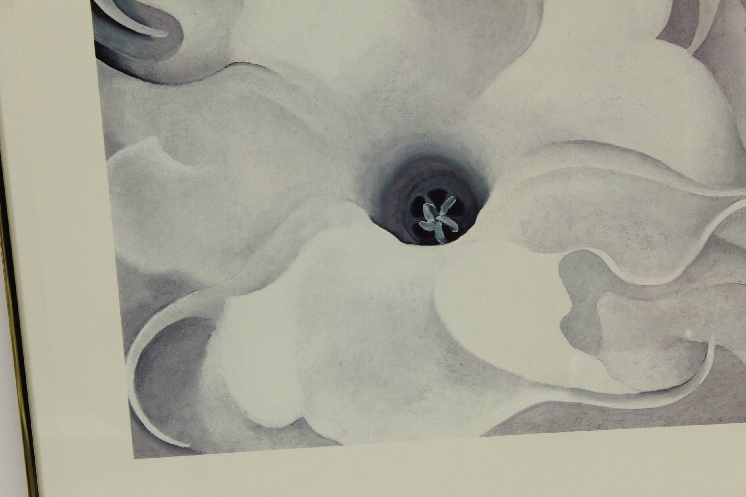 Vintage Sante Fe White Flower 1979 Georgia O' Keefe Music Framed