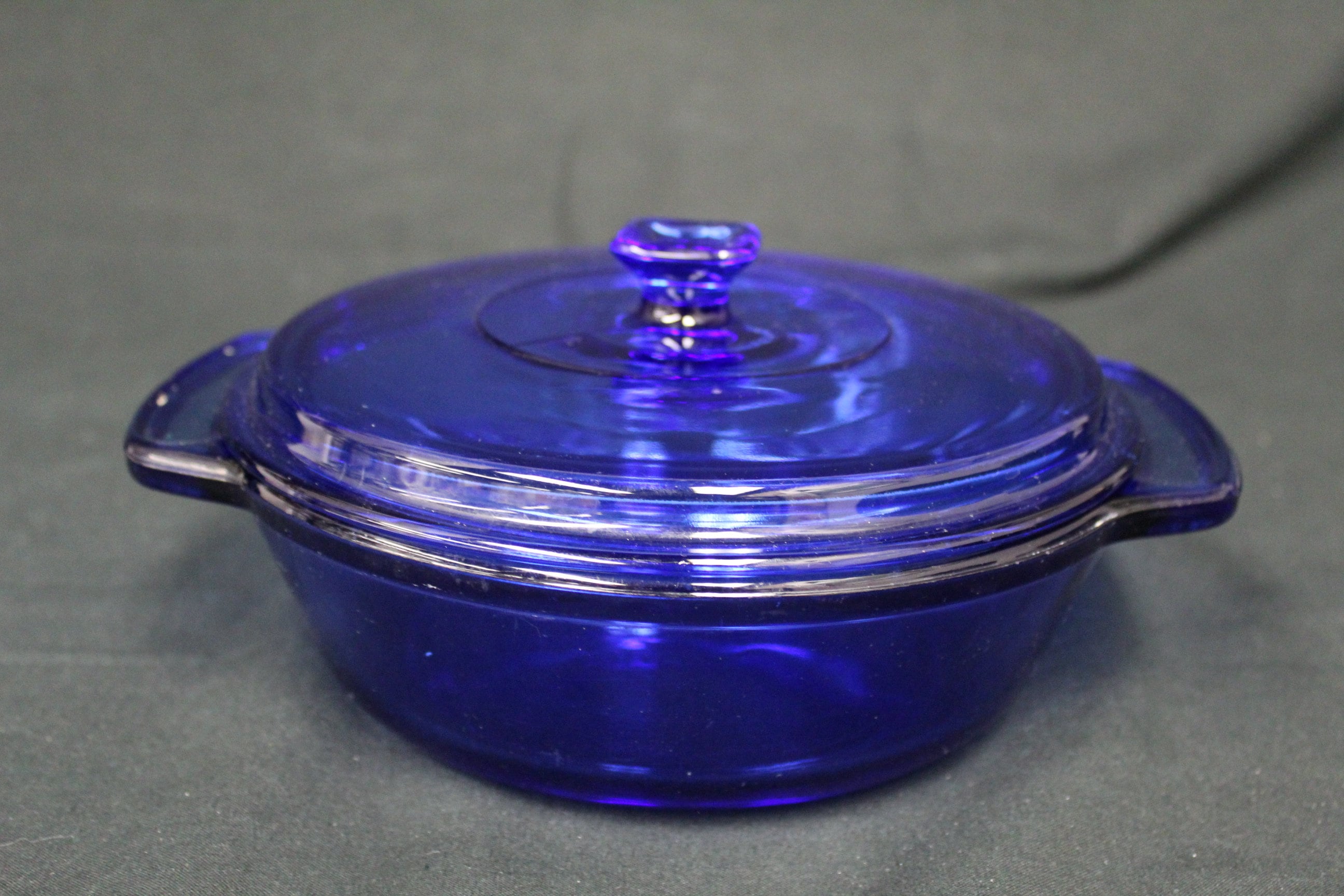 Vintage Cobalt Blue Glass Anchor Hocking Ovenware Casserole