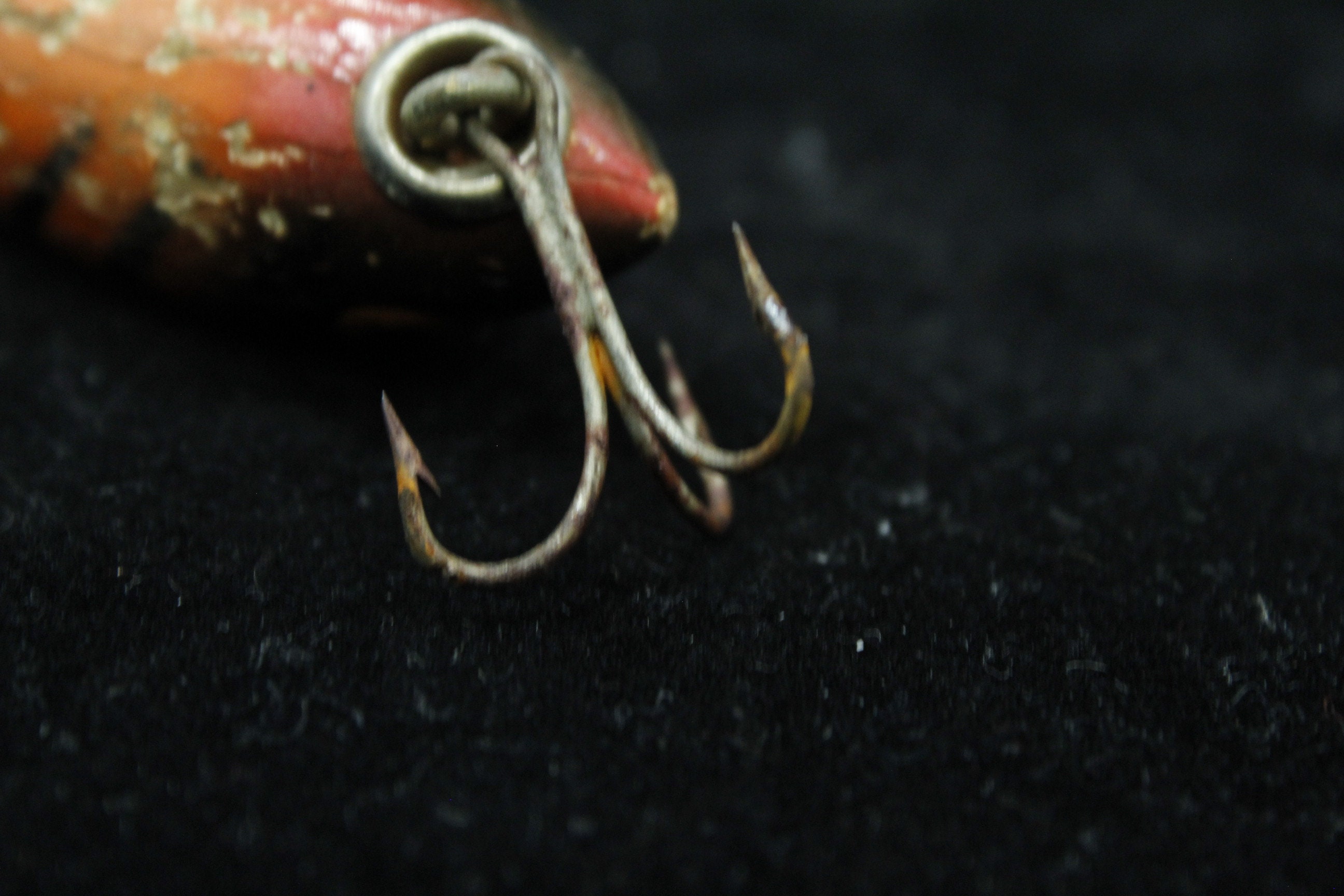 Vintage Fishing Lure, Orange Body and Black Markings (V7939