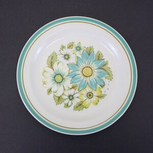 Vintage Noritake Craftone 'Blue Sky' Floral Salad Plate (E7529)