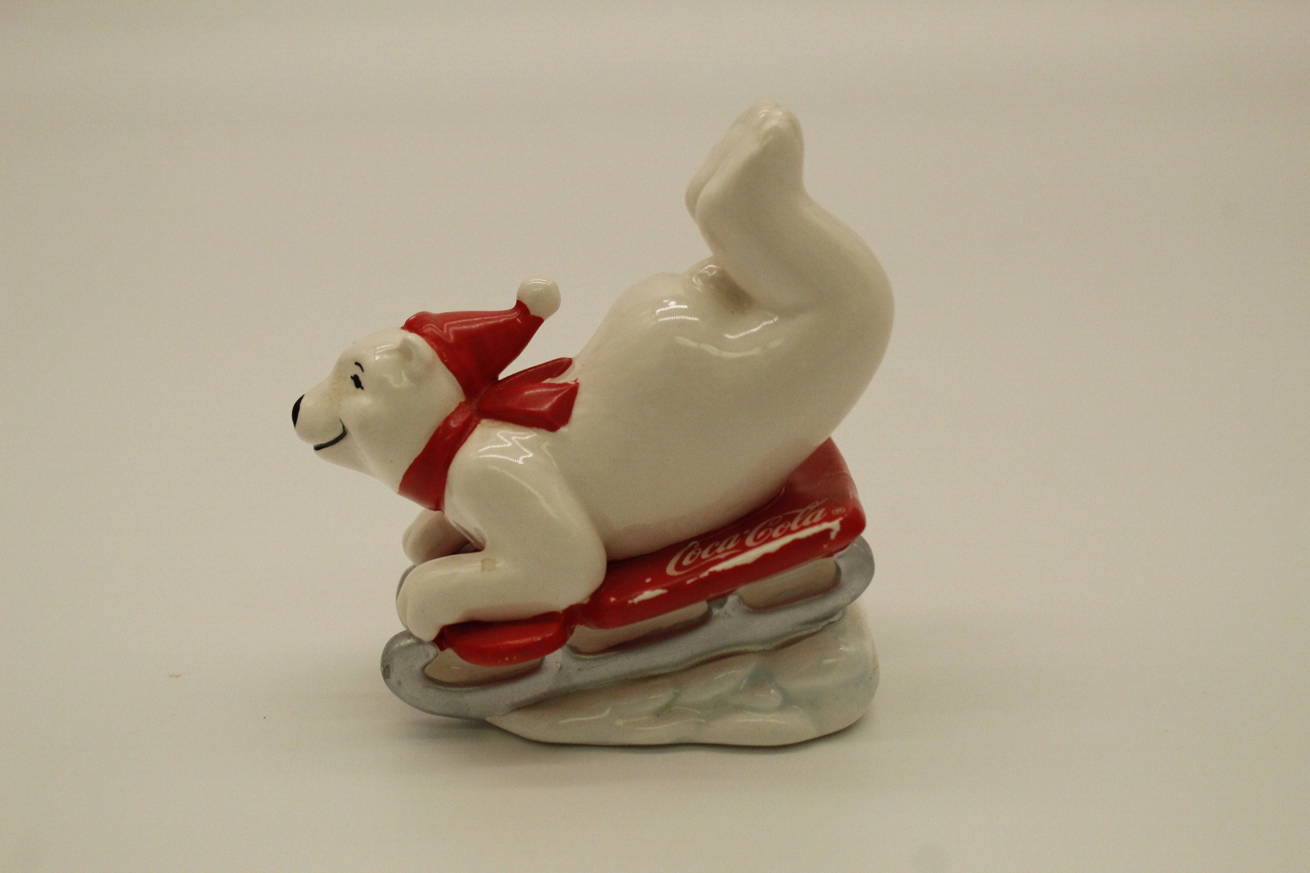 Vintage Coca-cola Enesco Set of Two Snowboarder Polar Bears (V8762