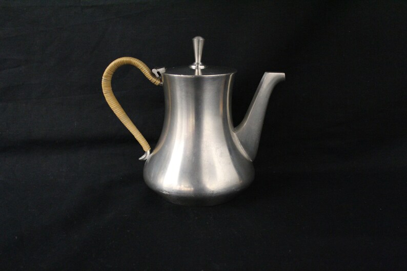 Vintage Selangor Pewter Tea Pot with Plastic Wrapped Handle Etsy