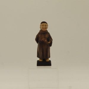 Vintage Monk Friar Holding Bible Smiling with Hand Behind Japan Back Decorama (V9357)