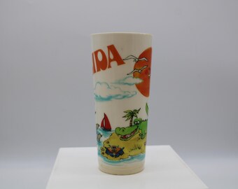 Vintage Florida Souvenir Plastic Aligator Sun Cup (S4617)