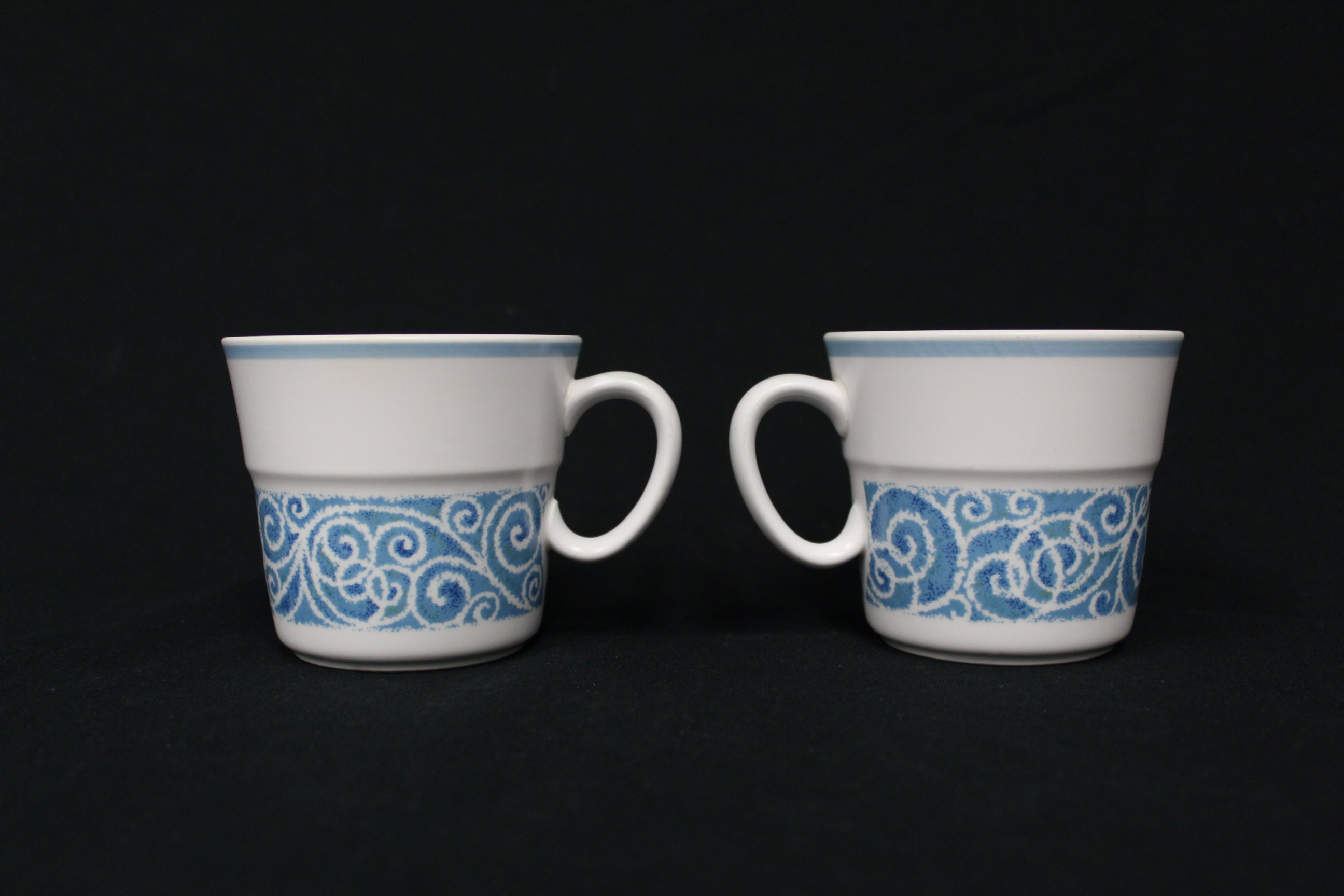 Vintage Noritake Progression China White Blue Swirl Ceramic