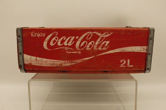 Coca-Cola ヴィンテージトレイ 1999年製 Vintage Coca Cola Advertising Wood Crate 2L With Inserts (V9186
