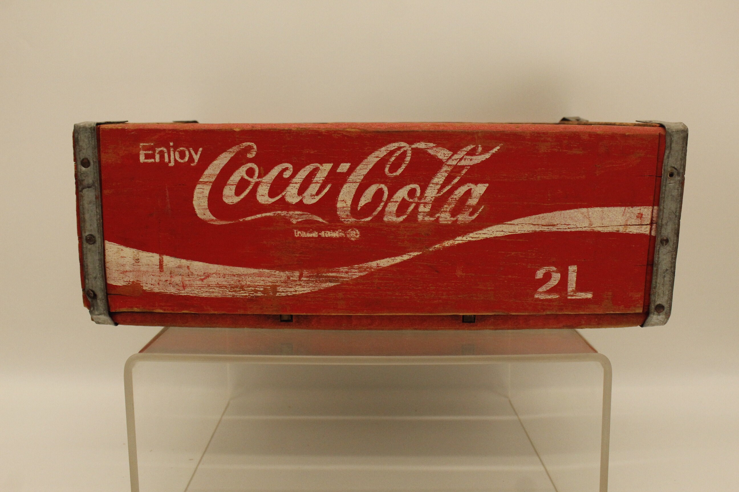 Vintage Coca Cola Advertising Wood Crate 2L With Inserts (V9186