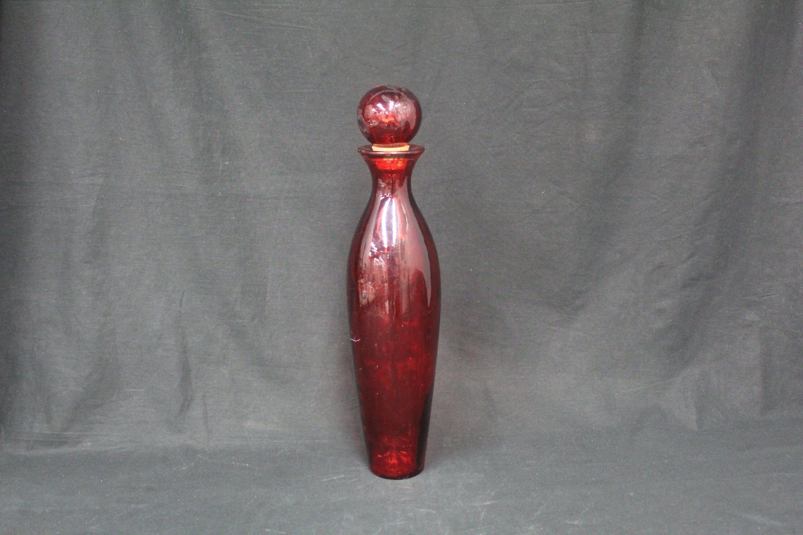 Decanters Barware Kitchen & Dining Large Vintage Ruby Glass Decanter